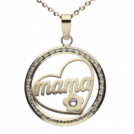 Colgante Mamá Oro 18K circonitas