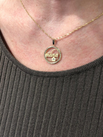 Colgante Mamá Oro 18K circonitas