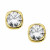 Pendientes oro 18K chatón cuadrado circonita