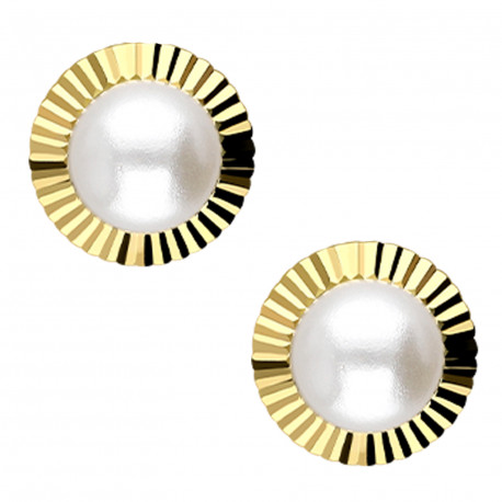 Pendientes Oro 18K 8mm perla cultivada