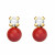 Pendientes tu y yo oro 18K circonita y coral natural