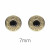 Pendientes redondos oro 18K greca negro 7mm