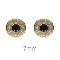 Pendientes redondos oro 18K greca versace negro 7mm