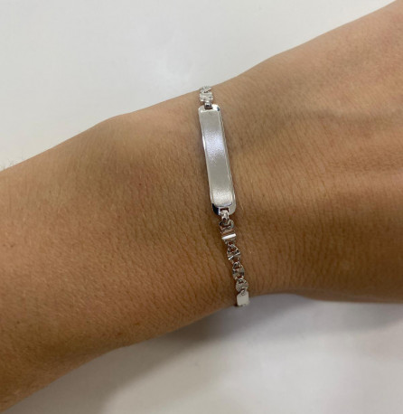 Esclava "Daniela" Oro blanco 18K