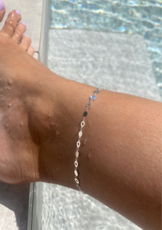 TOBILLERA PLATA CHAPITAS