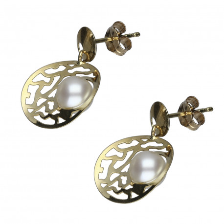 Pendientes ¨Maldivas¨Oro 18K perla cultivada