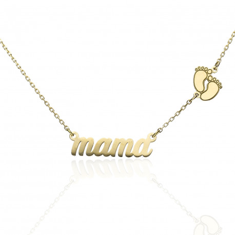 Gargantilla mamá con pies Oro 18K