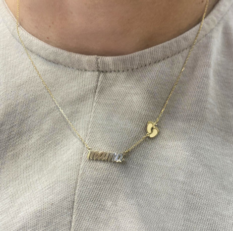 Gargantilla mamá con pies Oro 18K