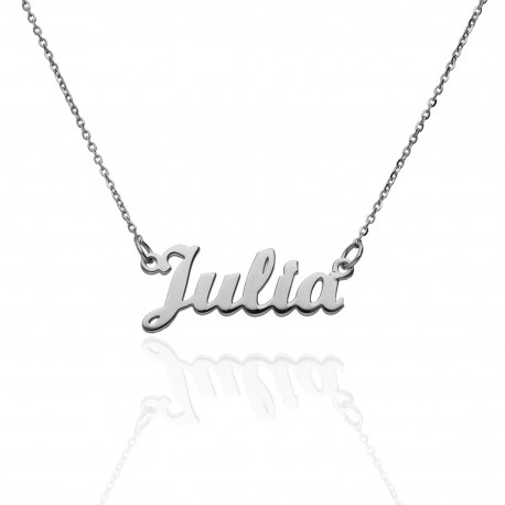 Collar nombre personalizado plata