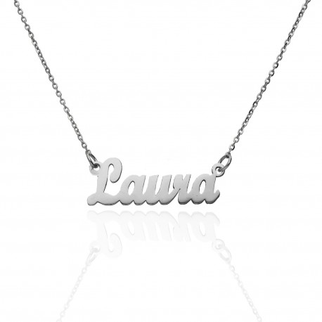 Collar nombre personalizado plata