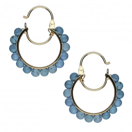 Aros oro 18k turquesas
