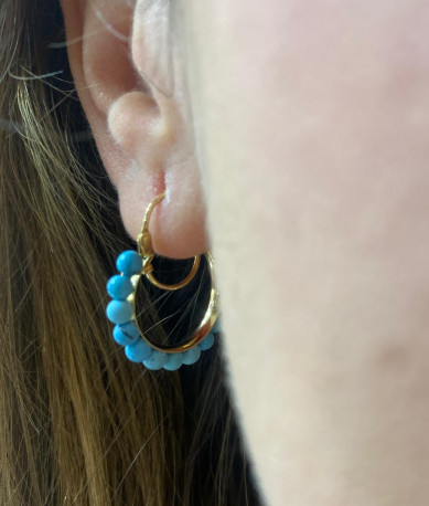 Aros oro 18k turquesas