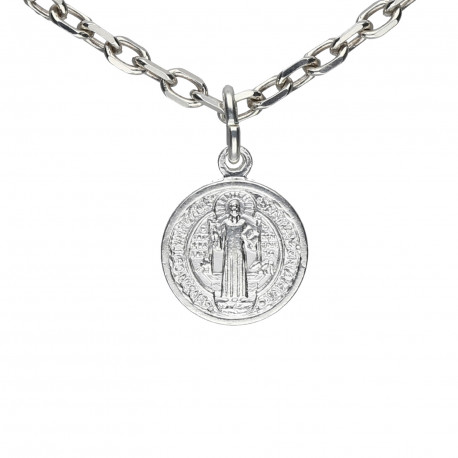 Medalla plata San Benito 11mm
