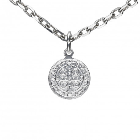 Medalla plata San Benito 11mm