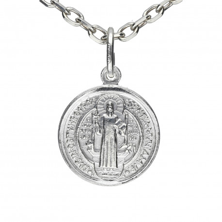 Medalla plata San Benito 16mm