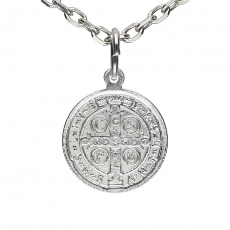 Medalla plata San Benito 16mm