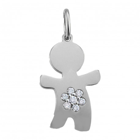 Colgante niño oro blanco 18K