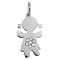 Colgante niña oro blanco 18K