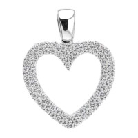 Colgante oro blanco 18K diseño corazón