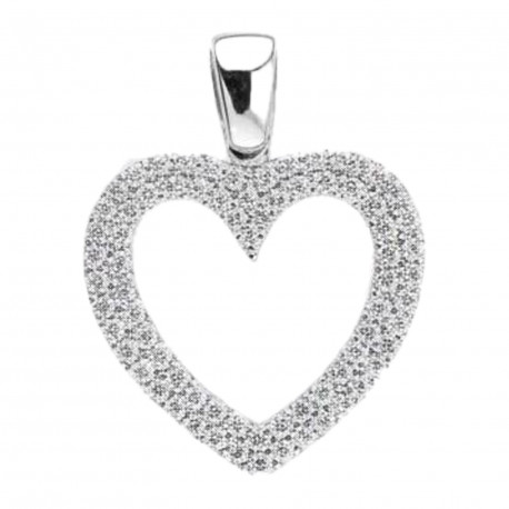 Colgante oro blanco 18K diseño corazón