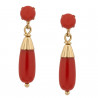 Pendientes ¨Rocío" Oro 18K coral natural