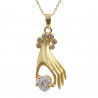 Colgante mano Oro 18K circonitas