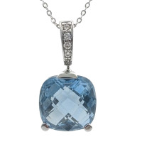 Colgante Oro blanco 18K aguamarina 