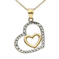 Colgante doble corazón oro 18ktes