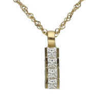 Colgante oro 18Ktes barrita con circonitas
