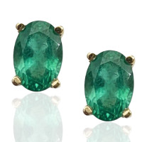 Pendientes Oro 18K esmeralda natural