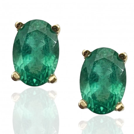 Pendientes Oro 18K esmeralda natural