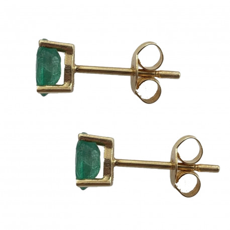 Pendientes Oro 18K esmeralda natural