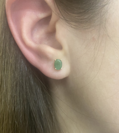 Pendientes Oro 18K esmeralda natural