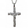 Cruz plata Cristo relieve