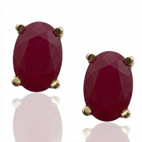 Pendientes Oro 18K rubí natural