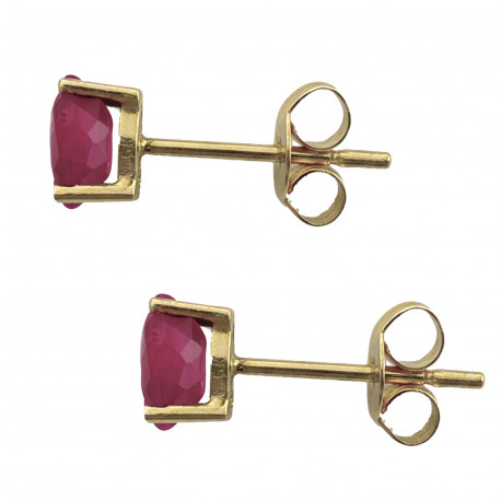 Pendientes Oro 18K rubí natural
