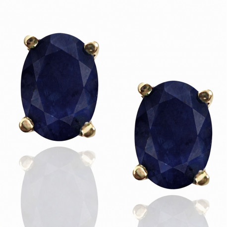 Pendientes Oro 18K zafiro natural