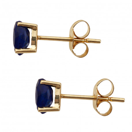 Pendientes Oro 18K zafiro natural