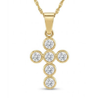 Cruz Oro 18K circonitas