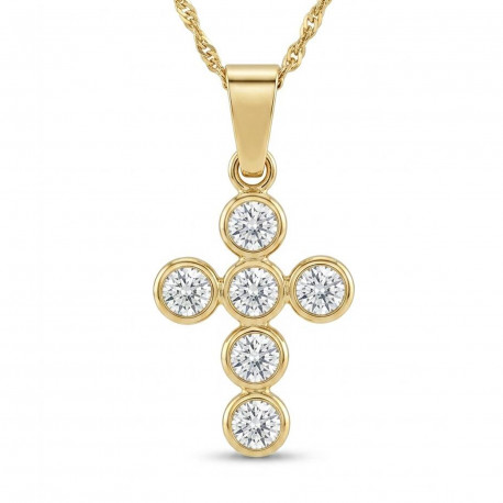 Cruz Oro 18K circonitas