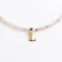 Collar piedras naturales Letra Oro 18K