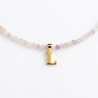 Collar piedras naturales Letra Oro 18K